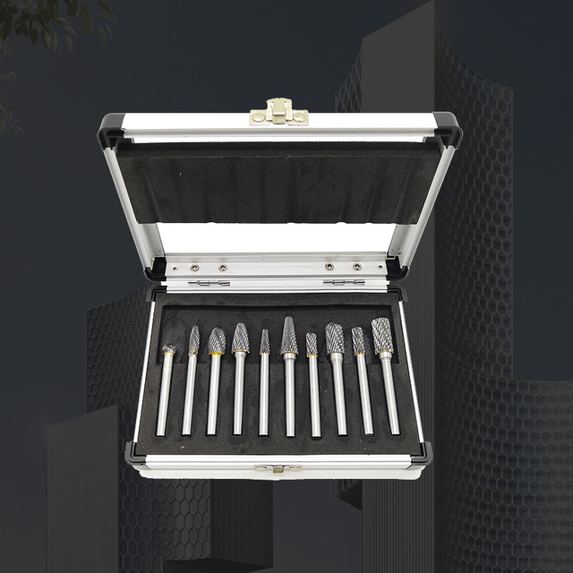 Carbide Burr Aluminum Box Package Set on 1/4 Shank