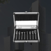 Carbide burr set in aluminum box set on 1/4 shank