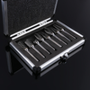 Carbide burr set in aluminum box set on 1/4 shank