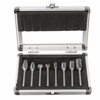 8PCS Carbide burr set in aluminum box set on 1/4" shank